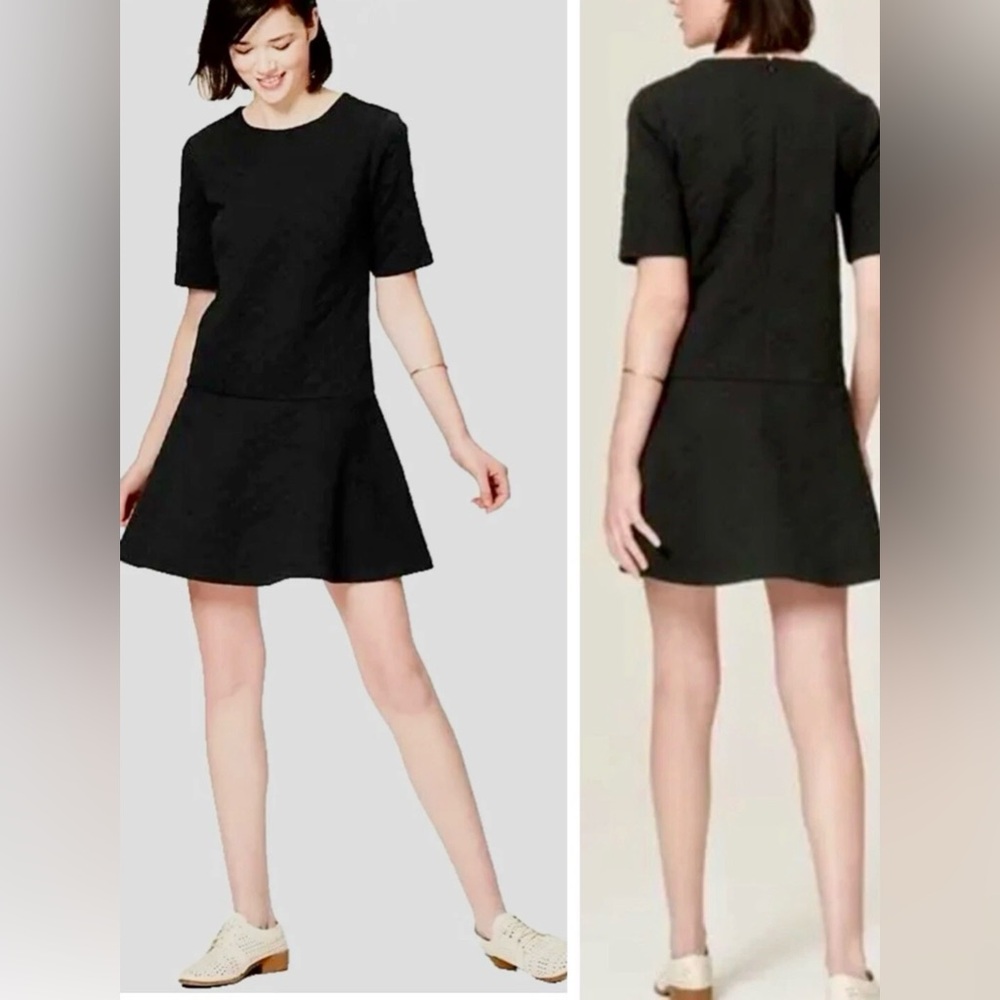 LOFT Ann Taylor Black Skater Mini Dress size S